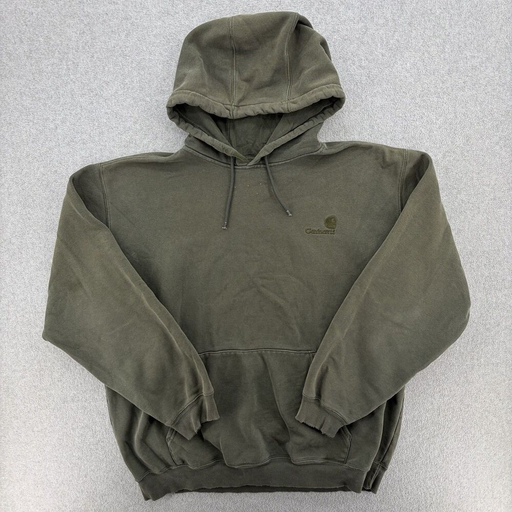 Carhartt VTG Distressed Hoodie Mens XL Green Sweater Pull Over 90s Thrash